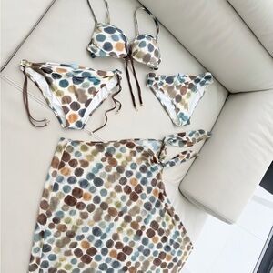 SHAN…Polka Dot Bikini Set with Cover-Up